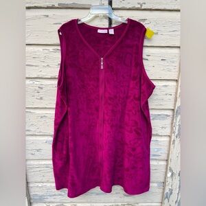 Serenada Summer Velour Terry Cloth Full Zip Robe Swimsuit Cover-Up 3X